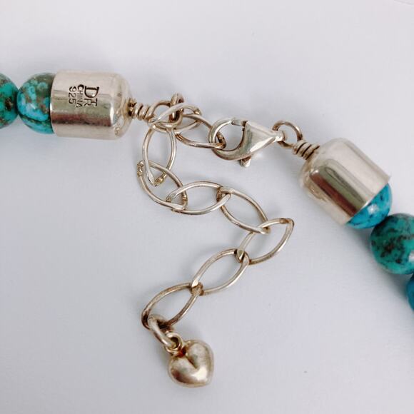 Signed Jay King DTR Sterling Silver Turquoise Gemstone Beaded 20" Necklace VTG - Picture 9 of 10